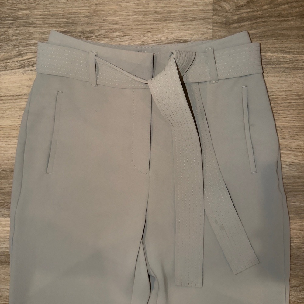 Wilfred Aritzia Grey High Waisted Tie Waist Straight Leg Trousers Size 6 - Picture 6 of 10
